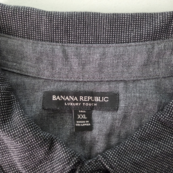 Banana Republic Mens Luxury Touch Soft Heavy Cotton Sz Tall XXL Button Down Tee - Picture 3 of 7